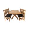 Country Oak 340cm Extending Cross Leg Oval Table and 12 Chester Brown Leather Chairs - 8 Country Oak 340cm Extending Cross Leg Oval Table and 12 Chester Brown Leather Chairs - 8
