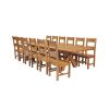 Country Oak 340cm Extending Cross Leg Oval Table and 12 Chester Timber Seat Chairs - 3