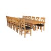 Country Oak 340cm Extending Cross Leg Square Table and 12 Grasmere Brown Leather Chairs - 2 Country Oak 340cm Extending Cross Leg Square Table and 12 Grasmere Brown Leather Chairs - 2