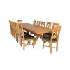 Country Oak 340cm Extending Cross Leg Square Table and 12 Grasmere Brown Leather Chairs - 3 Country Oak 340cm Extending Cross Leg Square Table and 12 Grasmere Brown Leather Chairs - 3