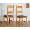 Chester Ladder Back Brown Leather Seat Oak Dining Chair - £20 OFF SUMMER SALE - 2