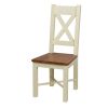 Grasmere Cross Back Cream Painted Chair With Solid Oak Seat - 10% OFF SUMMER SALE - 5