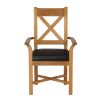 Grasmere Oak Carver Dining Chair With Brown Leather Seat -  SUMMER SALE - 7