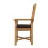 Grasmere Oak Carver Dining Chair With Brown Leather Seat -  SUMMER SALE - 8