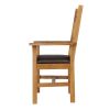 Windermere Cross Back Oak Carver Dining Chair With Brown Leather Seat - £50 OFF FLASH SALE - 5