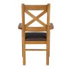 Windermere Cross Back Oak Carver Dining Chair With Brown Leather Seat - £50 OFF FLASH SALE - 6