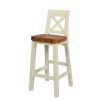 Billy Cross Back Cream Painted Assembled Bar Stool Solid Oak Seat - £60 OFF PRE ORDER SALE - 7