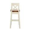 Billy Cross Back Cream Painted Assembled Bar Stool Solid Oak Seat - £60 OFF PRE ORDER SALE - 9