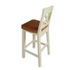 Billy Cross Back Cream Painted Assembled Bar Stool Solid Oak Seat - £60 OFF PRE ORDER SALE - 10