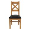 Windermere Cross Back Oak Chair With Black Leather Seat - £30 OFF FLASH SALE - 4