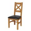 Windermere Cross Back Oak Chair With Black Leather Seat - £30 OFF FLASH SALE - 3