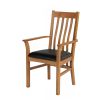 Chelsea Solid Oak Brown Leather Assembled Carver Dining Chair - SUMMER SALE - 3