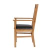 Chelsea Solid Oak Brown Leather Assembled Carver Dining Chair - SUMMER SALE - 6