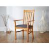 Chelsea Solid Oak Brown Leather Assembled Carver Dining Chair - SUMMER SALE - 2