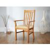 Chelsea Solid Oak Cream Leather Assembled Carver Dining Chair - SUMMER SALE - 2