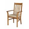 Chelsea Solid Oak Cream Leather Assembled Carver Dining Chair - SUMMER SALE - 3