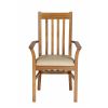 Chelsea Solid Oak Cream Leather Assembled Carver Dining Chair - SUMMER SALE - 4