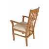Chelsea Solid Oak Cream Leather Assembled Carver Dining Chair - SUMMER SALE - 5
