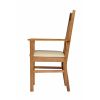 Chelsea Solid Oak Cream Leather Assembled Carver Dining Chair - SUMMER SALE - 6
