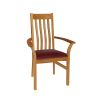 Chelsea Solid Oak Red Leather Assembled Carver Dining Chair - SUMMER SALE - 7