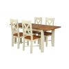 Country Oak 180cm Cream Painted Extending Dining Table and 4 Grasmere Cream Painted Chairs - SUMMER SALE - 4