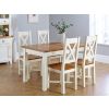 Country Oak 180cm Cream Painted Extending Dining Table and 4 Grasmere Cream Painted Chairs - SUMMER SALE - 3