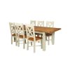 Country Oak 230cm Cream Painted Extending Dining Table and 6 Grasmere Cream Painted Chairs - SUMMER SALE - 3