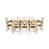 Country Oak 230cm Cream Painted Extending Dining Table and 8 Grasmere Cream Painted Chairs - SUMMER SALE - 8
