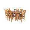 Country Oak 140cm X Leg Oval Table 4 Windermere Brown Leather Chairs and 2 Windermere Carver Chairs - SUMMER SALE - 2