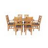 Country Oak 140cm X Leg Oval Table 4 Windermere Brown Leather Chairs and 2 Windermere Carver Chairs - SUMMER SALE - 3