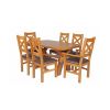 Country Oak 140cm X Leg Oval Table 4 Windermere Brown Leather Chairs and 2 Windermere Carver Chairs - SUMMER SALE - 4