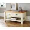 Country Cottage Cream Painted Oak Coffee Table With Drawers - SUMMER SALE - 2