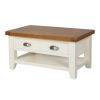 Country Cottage Cream Painted Oak Coffee Table With Drawers - SUMMER SALE - 4