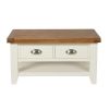 Country Cottage Cream Painted Oak Coffee Table With Drawers - SUMMER SALE - 5