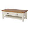 Country Cottage Cream Painted Large 4 Drawer Oak Coffee Table With Shelf - SUMMER SALE - 6