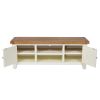 Country Cottage Cream Painted Large Double Door Oak TV Unit - SUMMER SALE - 11