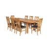 Country Oak 280cm Standard Leg Extending Table 8 Chelsea Brown Leather Chair Set - SUMMER SALE - 2