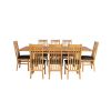 Country Oak 280cm Standard Leg Extending Table 8 Chelsea Brown Leather Chair Set - SUMMER SALE - 6