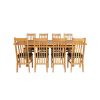 Country Oak 280cm Standard Leg Extending Table 8 Chelsea Brown Leather Chair Set - SUMMER SALE - 7
