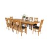 Country Oak 280cm Standard Leg Extending Table 8 Chelsea Brown Leather Chair Set - SUMMER SALE - 8