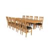 Country Oak 280cm Standard Leg Extending Table 10 Chelsea Brown Leather Chairs Set - SUMMER SALE - 3