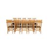 Country Oak 280cm Standard Leg Extending Table 10 Chelsea Brown Leather Chairs Set - SUMMER SALE - 4