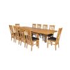Country Oak 280cm Standard Leg Extending Table 10 Chelsea Brown Leather Chairs Set - SUMMER SALE - 5