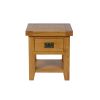Country Oak Lamp Table With Drawer and Shelf - SUMMER SALE - 5
