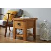 Country Oak Lamp Table With Drawer and Shelf - SUMMER SALE - 2