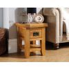 Country Oak Petite Lamp Table With Drawer Shelf - SUMMER SALE - 2