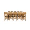 Chateaux 340cm Double Extending Solid Oak Table 10 Chelsea Brown Leather Oak Chair Set - SUMMER SALE - 8