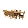 Monastery 300cm Double Extending Solid Oak Table 10 Chelsea Brown Leather Oak Chair Set - SUMMER SALE - 2