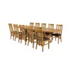 Monastery 300cm Double Extending Solid Oak Table 10 Chelsea Brown Leather Oak Chair Set - SUMMER SALE - 6