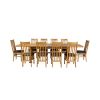 Monastery 300cm Double Extending Solid Oak Table 10 Chelsea Brown Leather Oak Chair Set - SUMMER SALE - 8